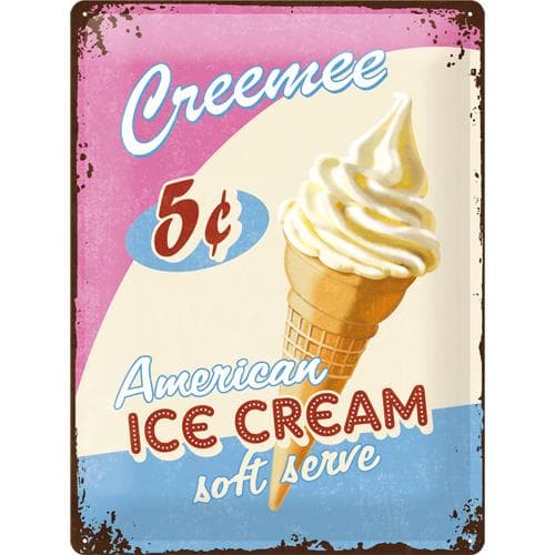 Metallskylt 30×40 cm American Ice Cream