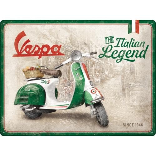 Metallskylt 30×40 cm Vespa The Italian Legend