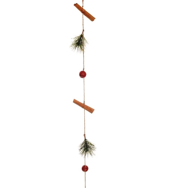 Girlang med tallris, röda bär & kanel, 180 cm