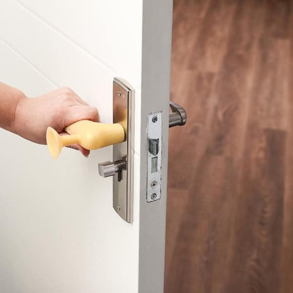 Veggdeksel til dørhåndtak - beige - silikon