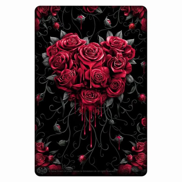Spiral Direct Bleeding Heart Metal Card Black/Red One Size