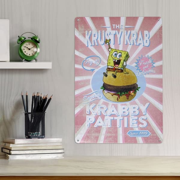 Metallskylt 20cm x 30 cm SpongeBob - SvampBob Fyrkant - Sign Krusty Krab
