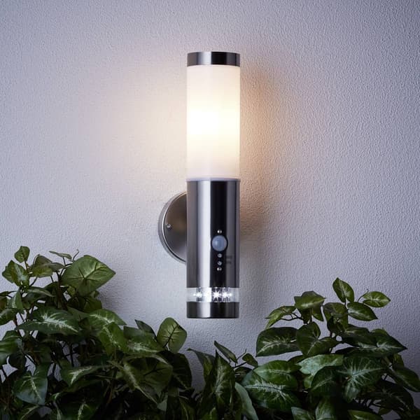 Brilliant Bole G96131/82 Utomhusväggbelysning med rörelsedetektor Halogen E27 60 W Rostfritt stål