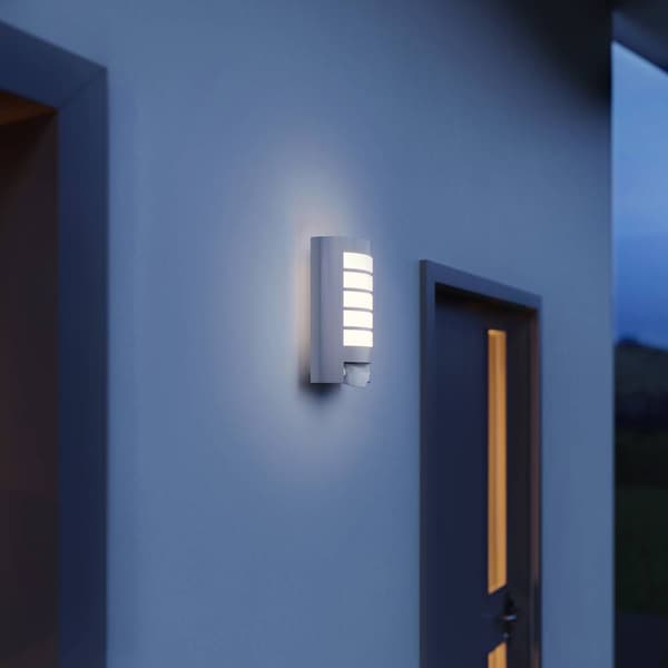 Steinel L 12 S 657918 Utomhusväggbelysning med rörelsedetektor Lågenergilampa, LED E27 60 W Silver