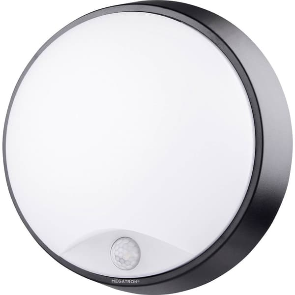 Megatron Bulka MT69040 LED-utomhusväggbelysning med rörelsedetektor 10 W Svart