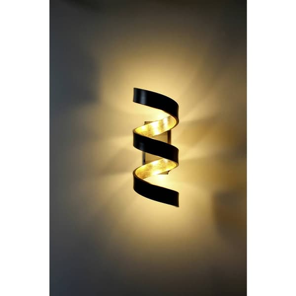 ECO-Light LED-HELIX-AP3 NER LED-HELIX-AP3 NER LED-vägglampa 9 W LED Guld, Svart