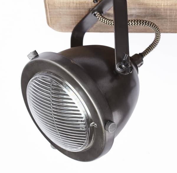 BRILLIANT lampuu Carmen Wood värilevy 4-liekkipoltettu teräs / puu | 4x PAR51, GU10, 5W, sopii heijastinlamppuihin (ei sisälly) | Asteikko A ++ E | Kä