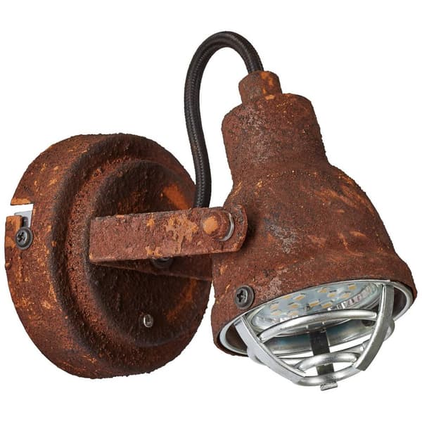 BRILLIANT lampa Bente väggfärg rostfärgad | 1x PAR51, GU10, 4W, lämplig för reflektorlampor (ingår inte) | Skala A ++ till E | Svängbart huvud