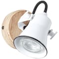 Miniatyrbillede 5 af 11: BRILLIANT lampe Frøvæg farve hvid / lyst træ | 1x PAR51, GU10, 5W, egnet til reflektorlamper (medfølger ikke) | Skala A ++ til E | Drejelige hoveder
