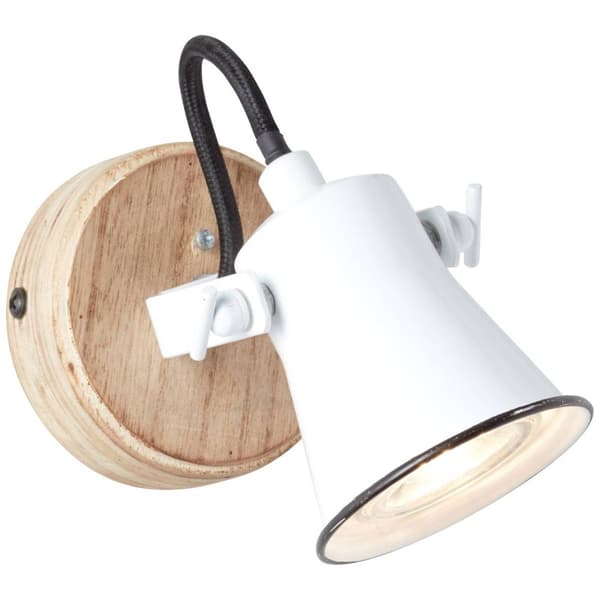 BRILLIANT lampe Frøvæg farve hvid / lyst træ | 1x PAR51, GU10, 5W, egnet til reflektorlamper (medfølger ikke) | Skala A ++ til E | Drejelige hoveder