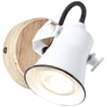 Miniatyrbillede 8 af 11: BRILLIANT lampe Frøvæg farve hvid / lyst træ | 1x PAR51, GU10, 5W, egnet til reflektorlamper (medfølger ikke) | Skala A ++ til E | Drejelige hoveder