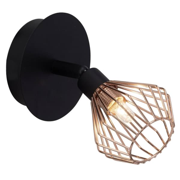 BRILLIANT lampuu Dalma seinäväri musta / kupari | 1x QT14, G9, 33W, sopii nastalampuille (ei sisälly) | Asteikko A ++ E | Kääntyvä pää