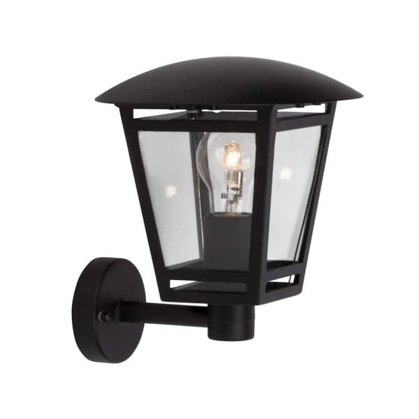 BRILLIANT lampa Riley utomhusvägglampa stående svart | 1x A60, E27, 40W, lämplig för normala lampor (ingår ej) | Skala A ++ till E | IP-skyddsklass: 4