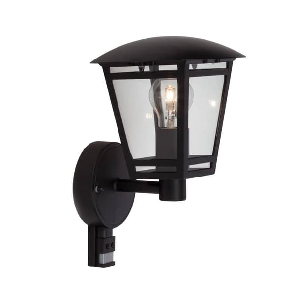 BRILLIANT lampuu Riley ulkoseinävalaisin seisova liiketunnistin musta | 1x A60, E27, 40W, sopii normaaleille lampuille (ei sisälly) | Asteikko A ++ E