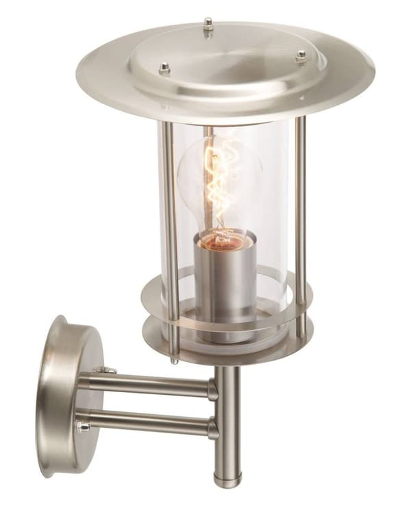BRILLIANT lampe York udendørs væglampe stående rustfrit stål | 1x A60, E27, 40W, egnet til normale lamper (medfølger ikke) | Skala A ++ til E | IP bes