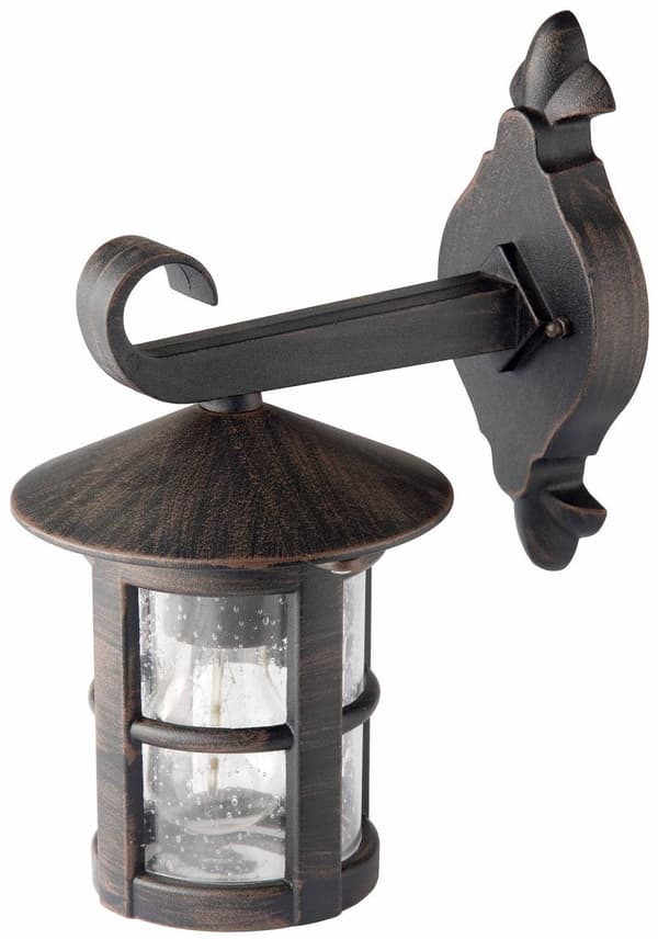 BRILLIANT lampa Jordy vägglampa utomhus hängande svart-rostbrun / torkad | 1x A60, E27, 60W, lämplig för normala lampor (ingår ej) | Skala A ++ till E