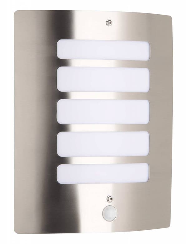 BRILLIANT lampa Todd väggljus rörelsedetektor rostfritt stål | 1x A60, E27, 60W, lämplig för normala lampor (ingår ej) | Skala A ++ till E | IP-skydds