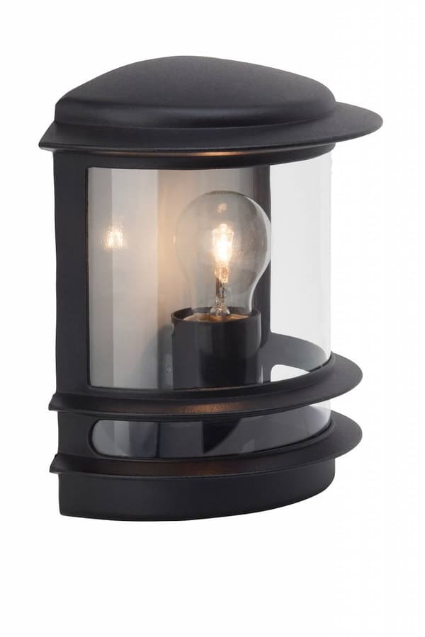 BRILLIANT lampa Hollywood utomhusvägg ljus svart | 1x A60, E27, 60W, lämplig för normala lampor (ingår ej) | Skala A ++ till E | IP-skyddsklass: 44 -