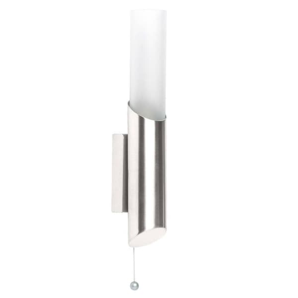 BRILLIANT lampe Andaluz væglampe jern / mat glas | 1x C35, E14, 40W, egnet til pærer (medfølger ikke) | Skala A ++ til E | Med trækkontakten