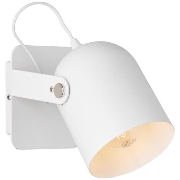 BRILLIANT lampa Yan väggströmställare vit | 1x A60, E27, 30W, lämplig för normala lampor (ingår inte) | Skala A ++ till E | Med vippbrytare