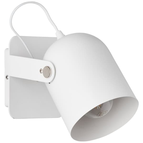 BRILLIANT lampa Yan väggströmställare vit | 1x A60, E27, 30W, lämplig för normala lampor (ingår inte) | Skala A ++ till E | Med vippbrytare