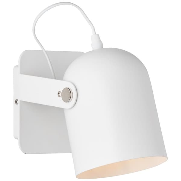 BRILLIANT lampa Yan väggströmställare vit | 1x A60, E27, 30W, lämplig för normala lampor (ingår inte) | Skala A ++ till E | Med vippbrytare