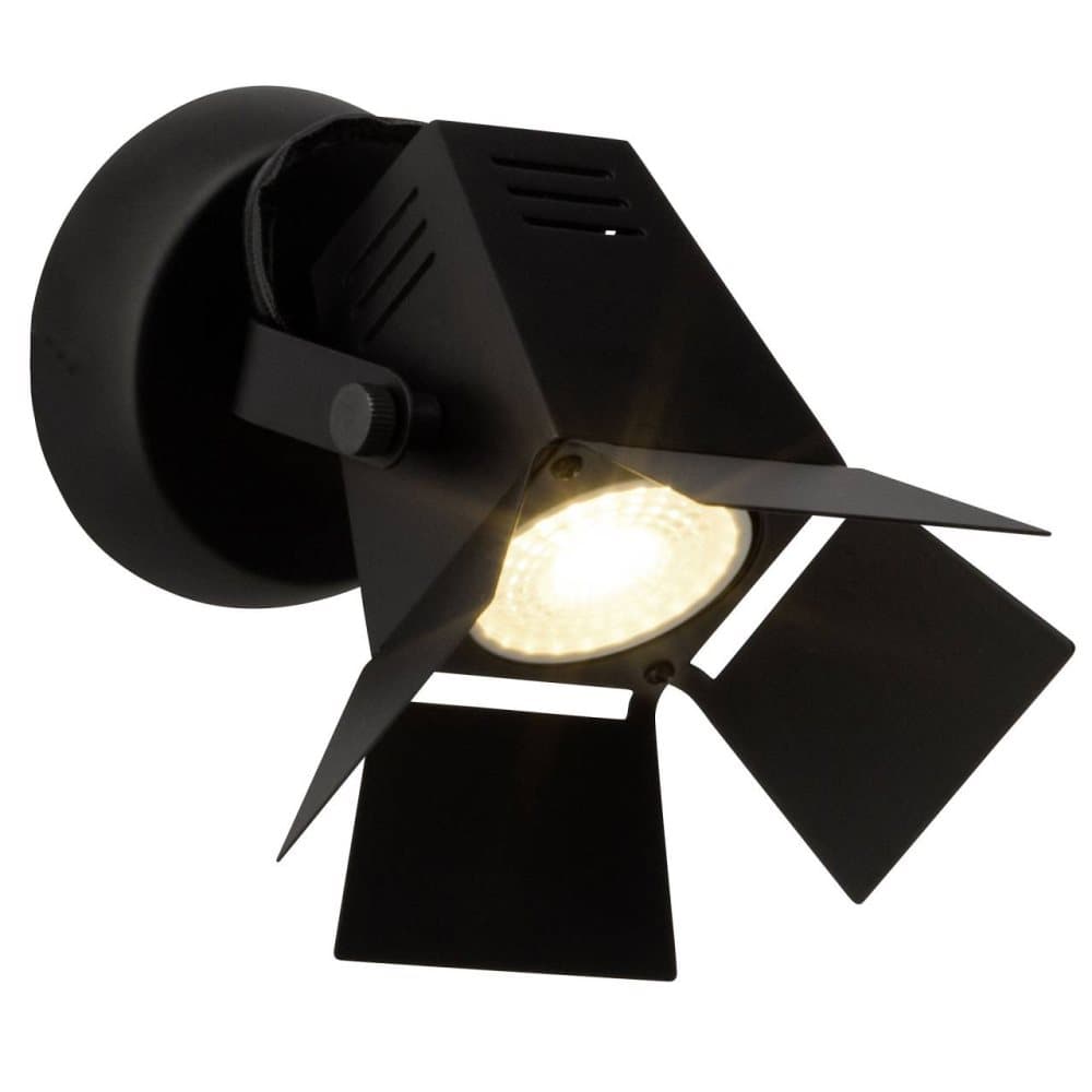 BRILLIANT lampa Film LED väggfläck svart matt | 1x LED-PAR51, GU10, 5W LED-reflektorlampa ingår, (380lm, 3000K) | Skala A ++ till E | Svängbart huvud