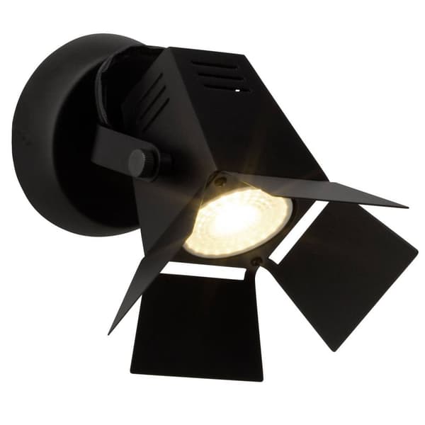 BRILLIANT lamppu Film LED seinä spotti musta matta | 1x LED-PAR51, GU10, 5W LED-heijastinlamppu mukana, (380lm, 3000K) | Asteikko A ++ E | Kääntyvä pä
