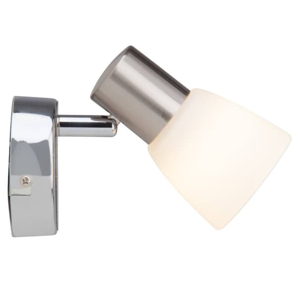 BRILLIANT lampa Janna LED väggfläckjärn / krom / vit | 1x LED-Z45, E14, 4W LED droplampor ingår, (450lm, 2700K) | Skala A ++ till E | Energibesparande