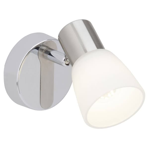 BRILLIANT lampa Janna LED väggfläckjärn / krom / vit | 1x LED-Z45, E14, 4W LED droplampor ingår, (450lm, 2700K) | Skala A ++ till E | Energibesparande