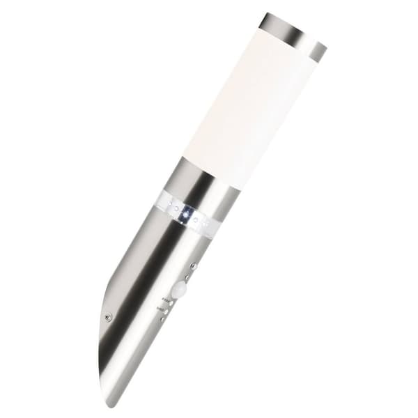 BRILLIANT lampa Bole extern vägglampa rörelsedetektor rostfritt stål | 1x A60, E27, 60W, lämplig för normala lampor (ingår ej) | Skala A ++ till E | I