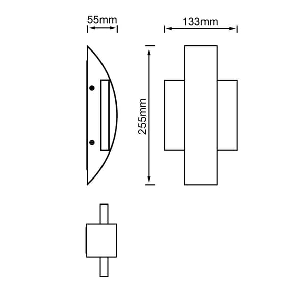 BRILLIANT Lamp Solution LED-seinävalaisin 26 cm neliö valkoinen | 2x 3,5 W LED integroitu (COB), (335lm, 3000K) | Asteikko A ++ E | Valaisimet ylös ja