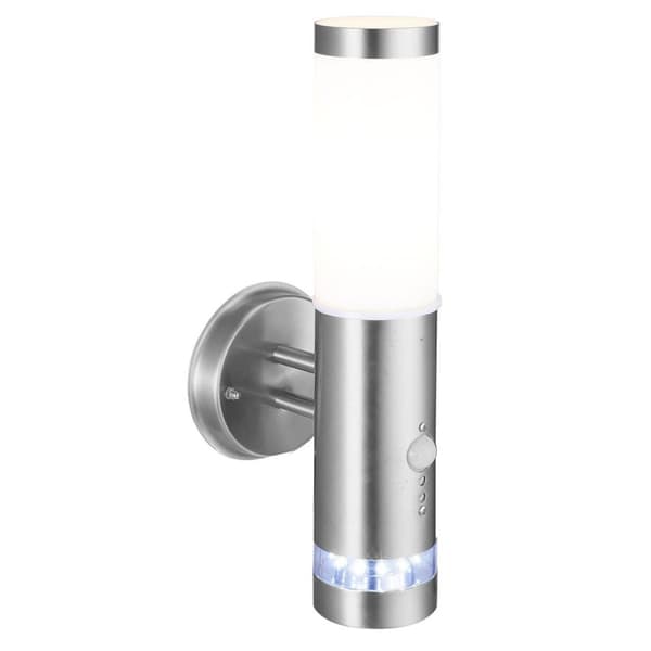 BRILLIANT lampe Bole udendørs væglampe stående bevægelsesdetektor rustfrit stål | 1x A60, E27, 60W, egnet til normale lamper (medfølger ikke) | Skala