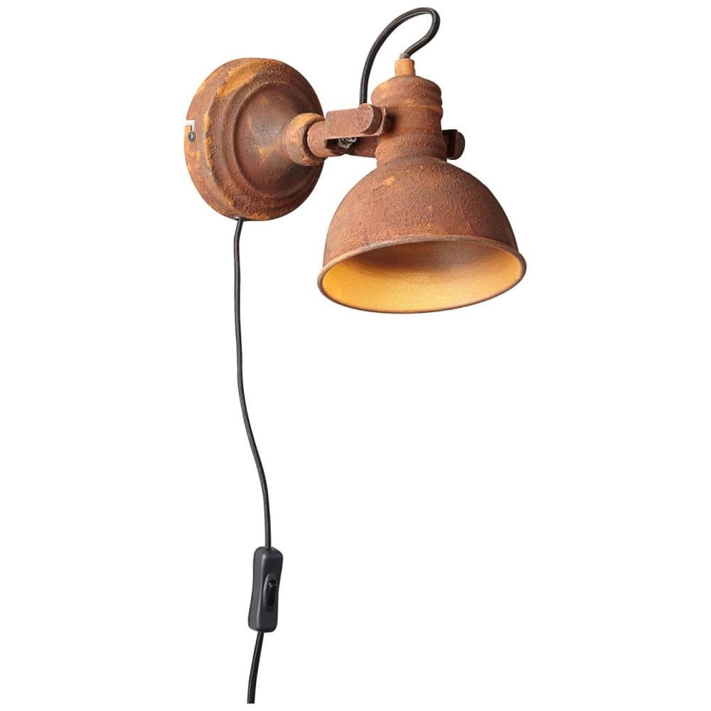 BRILLIANT lampa Katie vägg strålkastare leveranslinje och switch rostfärgad | 1x PAR51, GU10, 50W, lämplig för reflektorlampor (ingår ej) | Skala A ++