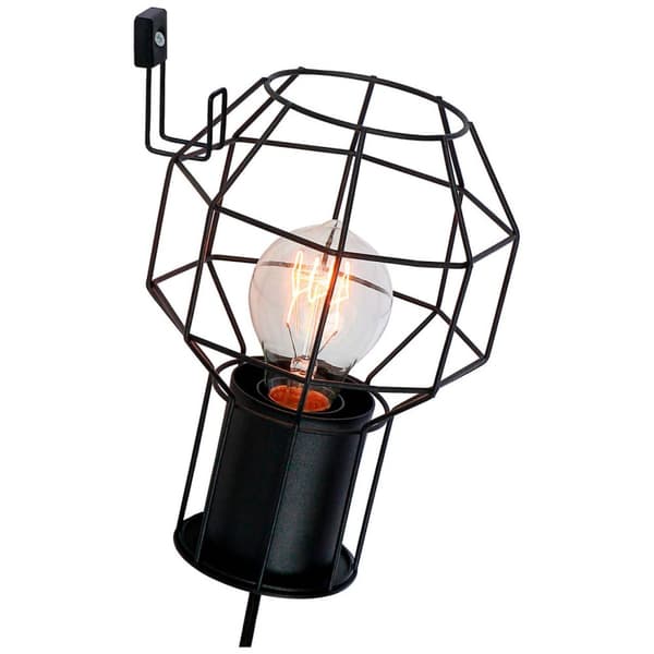 BRILLIANT lampa Siza vägglampa leveranslinje svart | 1x A60, E27, 40W, lämplig för normala lampor (ingår ej) | Skala A ++ till E | Inklusive krok för