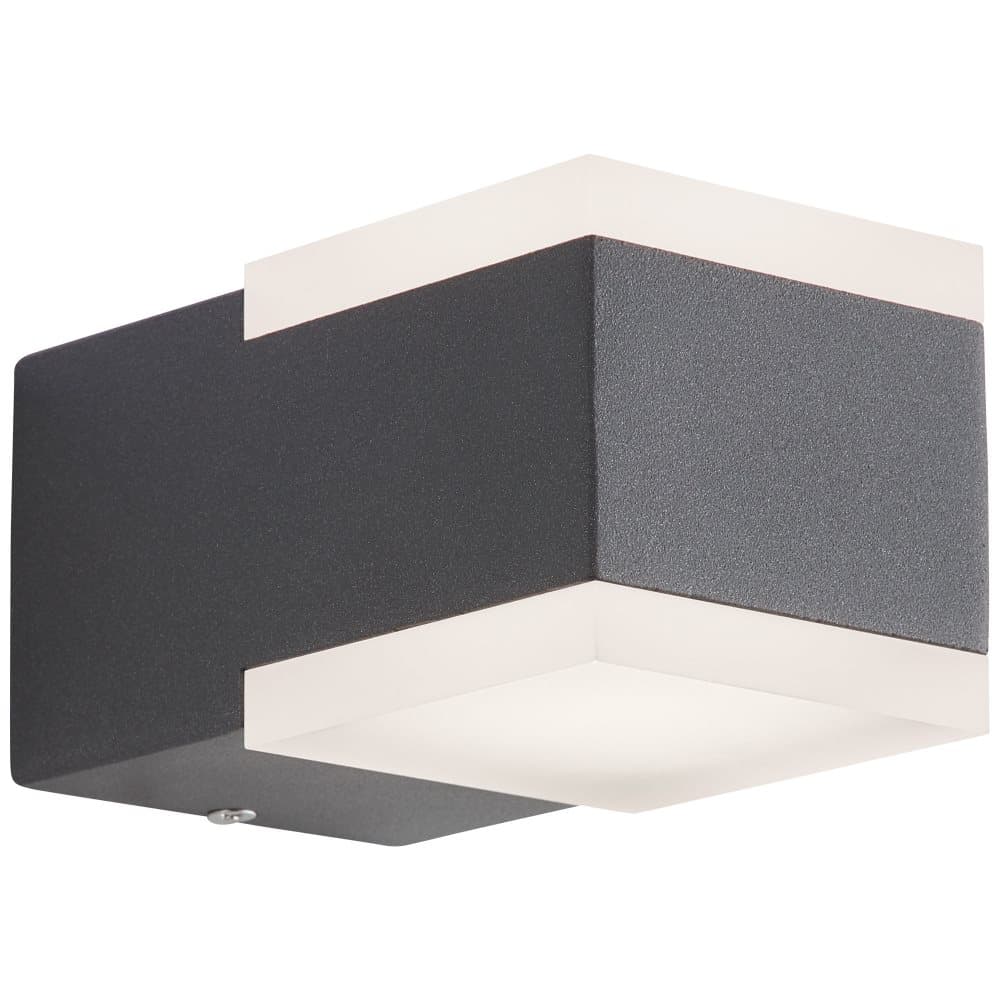 AEG lampa Amity LED-vägglampa utomhus 2-flammar Upp / Ner antracit | 2x 3W LED integrerad, (222lm, 3000K) | Skala A ++ till E | IP-skyddsklass: 54 - s