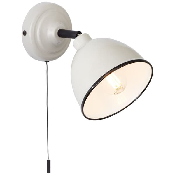 BRILLIANT lampa Telio vägglampa dragströmbrytare grå / taupe | 1x D45, E14, 28W, lämplig för dropplampor (ingår ej) | Skala A ++ till E | Med dragbryt