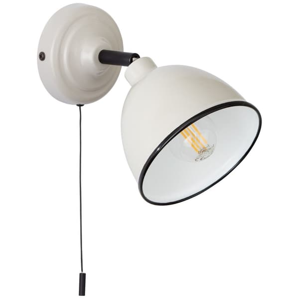 BRILLIANT lampa Telio vägglampa dragströmbrytare grå / taupe | 1x D45, E14, 28W, lämplig för dropplampor (ingår ej) | Skala A ++ till E | Med dragbryt