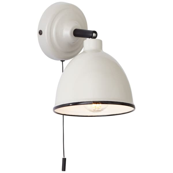BRILLIANT lampa Telio vägglampa dragströmbrytare grå / taupe | 1x D45, E14, 28W, lämplig för dropplampor (ingår ej) | Skala A ++ till E | Med dragbryt