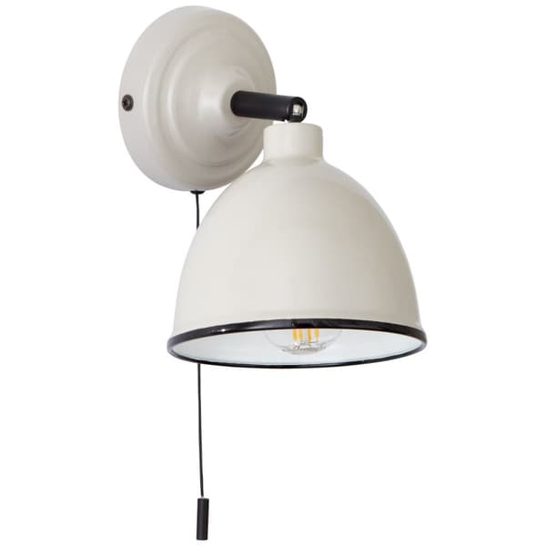 BRILLIANT lampa Telio vägglampa dragströmbrytare grå / taupe | 1x D45, E14, 28W, lämplig för dropplampor (ingår ej) | Skala A ++ till E | Med dragbryt