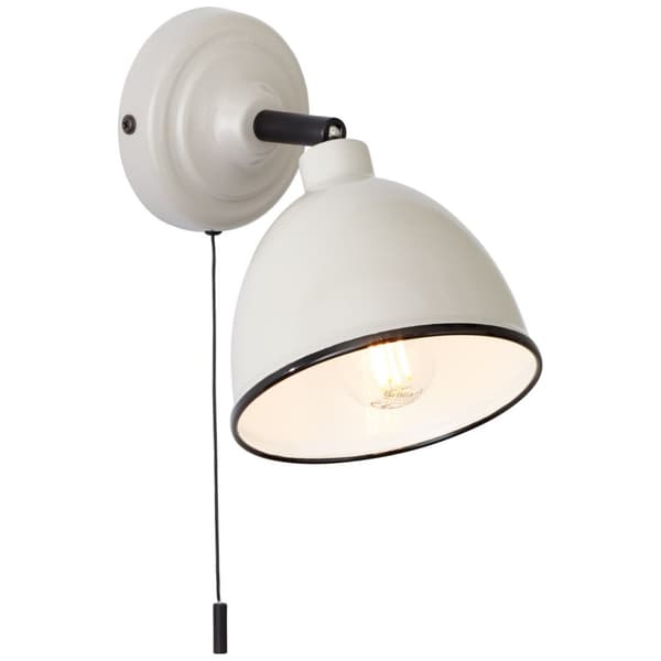 BRILLIANT lampa Telio vägglampa dragströmbrytare grå / taupe | 1x D45, E14, 28W, lämplig för dropplampor (ingår ej) | Skala A ++ till E | Med dragbryt
