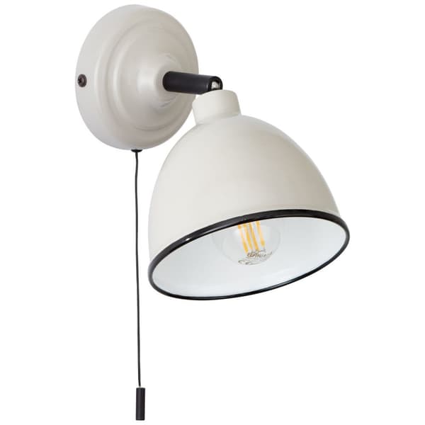 BRILLIANT lampa Telio vägglampa dragströmbrytare grå / taupe | 1x D45, E14, 28W, lämplig för dropplampor (ingår ej) | Skala A ++ till E | Med dragbryt
