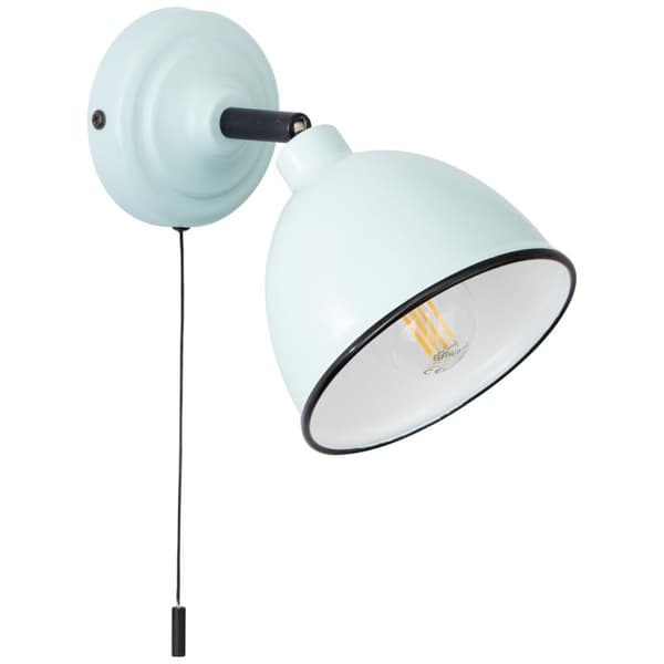 BRILLIANT lampe Telio væglampe trækkontakt lys blå | 1x D45, E14, 28W, velegnet til dryplamper (medfølger ikke) | Skala A ++ til E | Med trækkontakten
