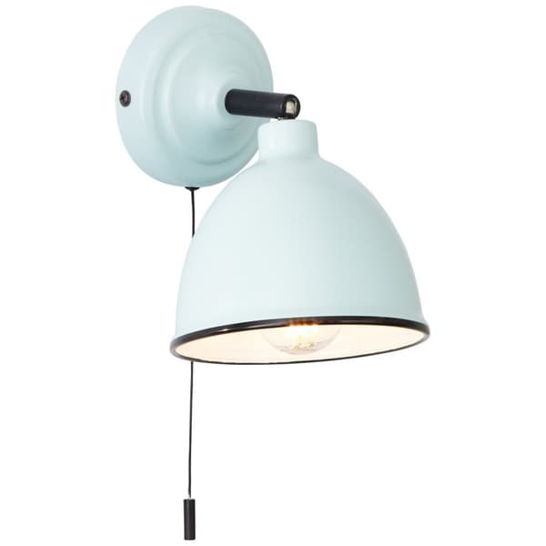 BRILLIANT lampe Telio væglampe trækkontakt lys blå | 1x D45, E14, 28W, velegnet til dryplamper (medfølger ikke) | Skala A ++ til E | Med trækkontakten