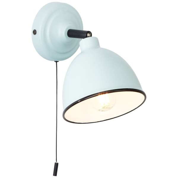BRILLIANT lampe Telio væglampe trækkontakt lys blå | 1x D45, E14, 28W, velegnet til dryplamper (medfølger ikke) | Skala A ++ til E | Med trækkontakten
