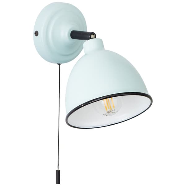 BRILLIANT lampe Telio væglampe trækkontakt lys blå | 1x D45, E14, 28W, velegnet til dryplamper (medfølger ikke) | Skala A ++ til E | Med trækkontakten