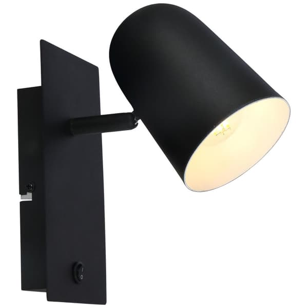 BRILLIANT lampuu Ayr seinäkytkin musta matta | 1x D45, E14, 18W, sopii tippalampuille (ei sisälly) | Asteikko A ++ E | Vipukytkimellä