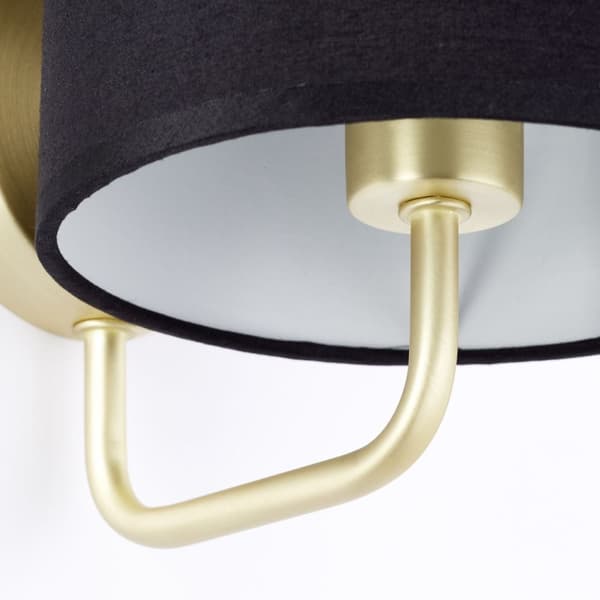 BRILLIANT lampuu Clarie seinävalaisin messinki harjattu / musta | 1x D45, E14, 40W, sopii tippalampuille (ei sisälly) | Asteikko A ++ E | Sopii LED-la