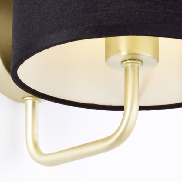 BRILLIANT lampuu Clarie seinävalaisin messinki harjattu / musta | 1x D45, E14, 40W, sopii tippalampuille (ei sisälly) | Asteikko A ++ E | Sopii LED-la