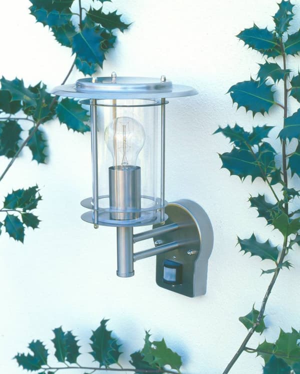 BRILLIANT lampa York utomhus väggljus stående rörelsedetektor rostfritt stål | 1x A60, E27, 40W, gf normala lampor n, Ent, | IP-skyddsklass: 44 - stän